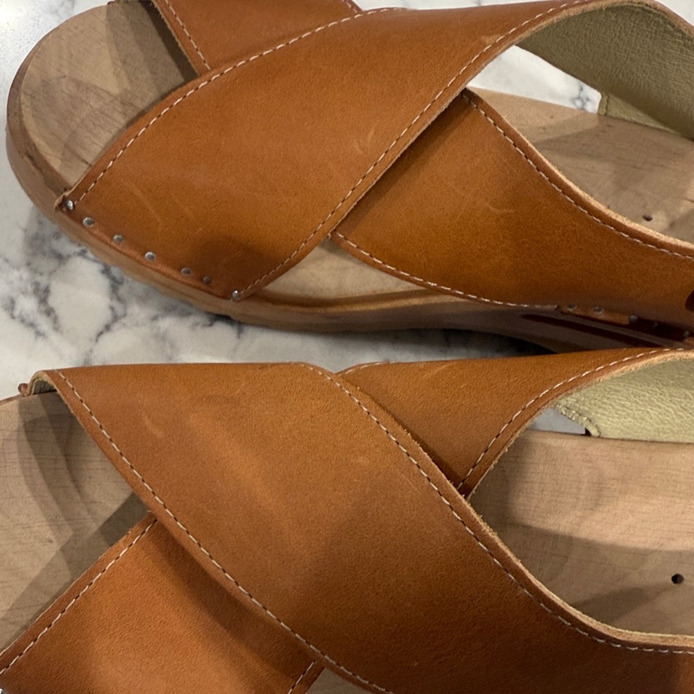 Troentorp Stylish Tan Leather Sandals new without tag - Picture 7 of 7
